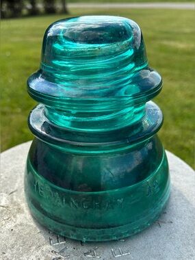 Hemingray 42 Teal Glass Insulator heavy duty